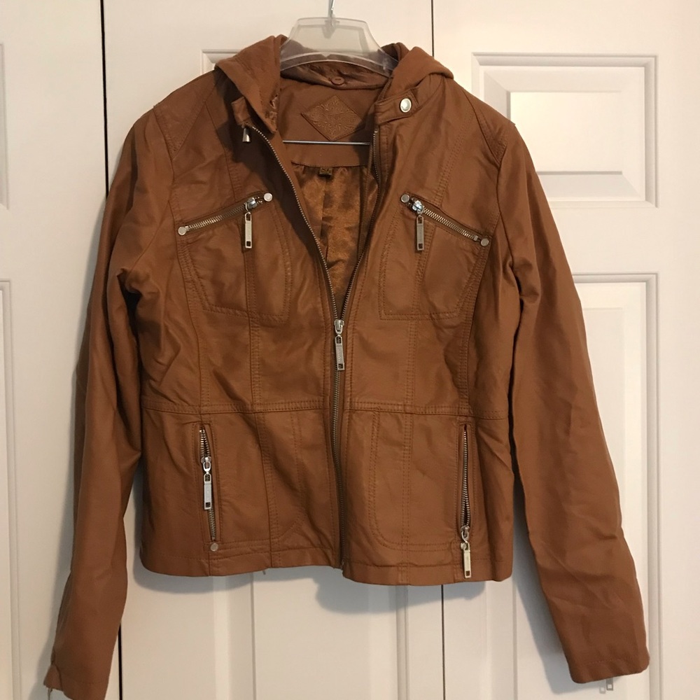 Light brown leather jacket